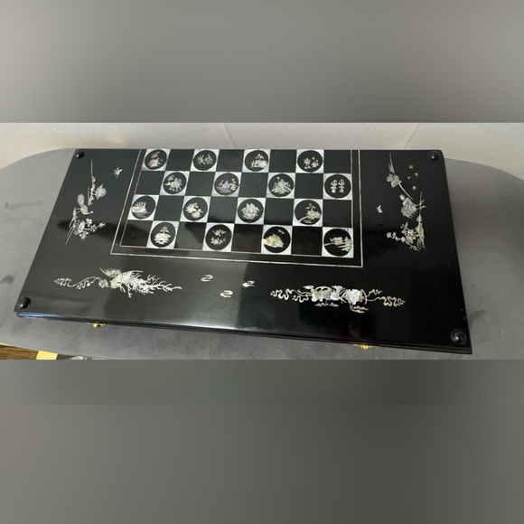 Vintage Mother-of-Pearl Inlaid Backgammon and Chessboard - Picture 1 of 16